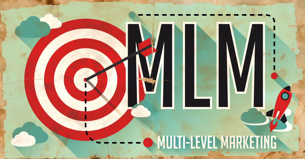 MLM Concept. Poster in Flat Design.