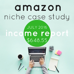 Amazon Niche Site Case Study, Income Report July 2016