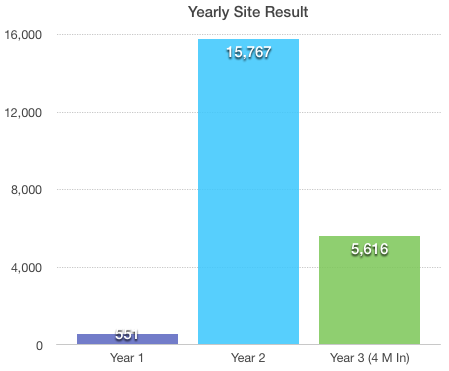 Yearly result for the site